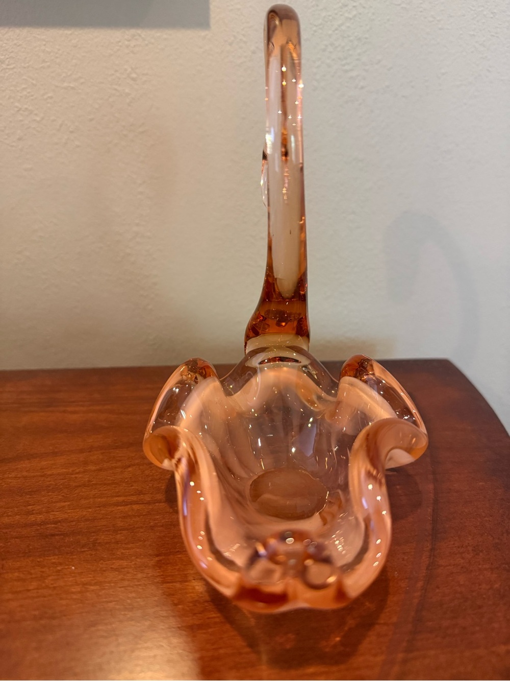 Vintage Handblown Peach Glass Swan Decorative Dish - Unbranded - Picture 4 of 8